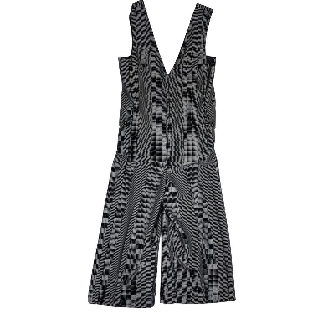 Cartonnier Herringbone Jumpsuit Small V Neck Career Work Cropped Wide Leg‎